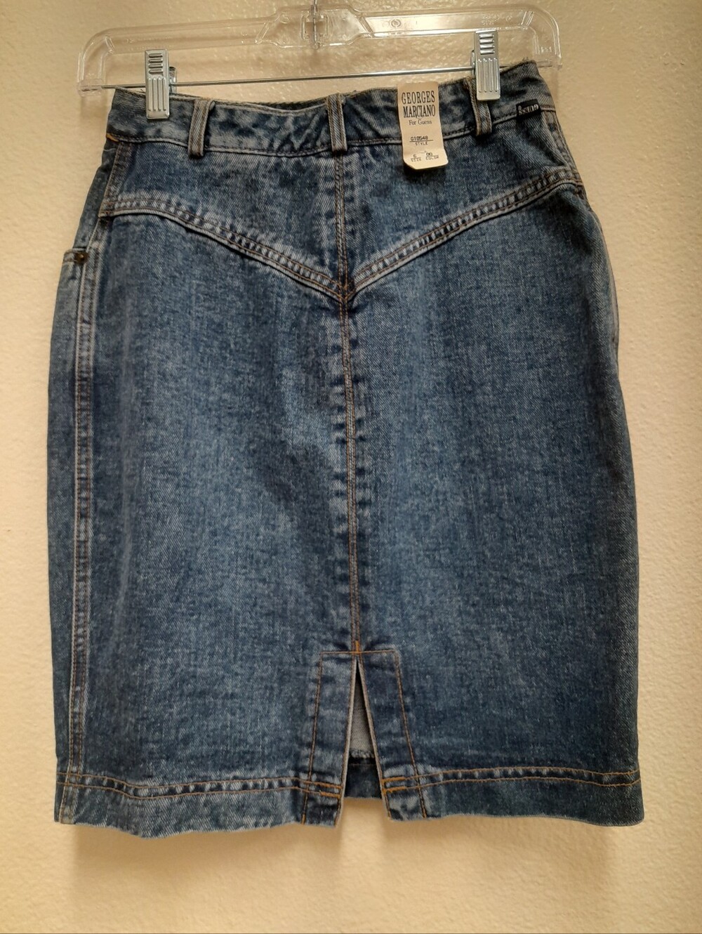 Vintage Georges Marciano Guess Denim Pencil Skirt Jean USA Made Size 6 DEADSTOCK